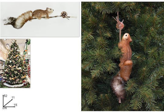 Due esse Christmas Squirrel Branch Hanging 12cm