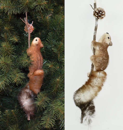 Due esse Christmas Squirrel Branch Hanging 12cm