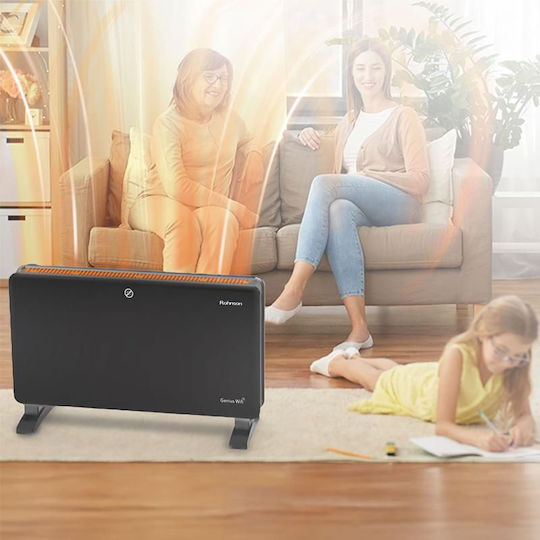 Rohnson Genius Θερμοπομπός Δαπέδου 2000W με Ηλεκτρονικό Θερμοστάτη και WiFi 70x43.5cm Μαύρος