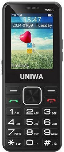 Uniwa V2000 Dual SIM Mobile with Large Buttons Black