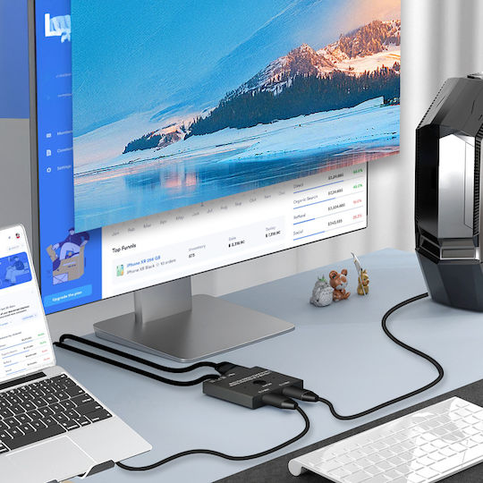 Type-c Kvm2 3.1 Thunderbolt 3 Switch 2 Inputs 1 Output Model Ab201