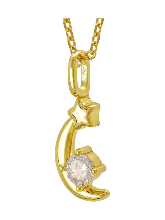 Kiriakos Gofas Charm Mond aus Vergoldet Silber mit Zirkon