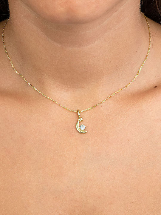 Kiriakos Gofas Charm Mond aus Vergoldet Silber mit Zirkon