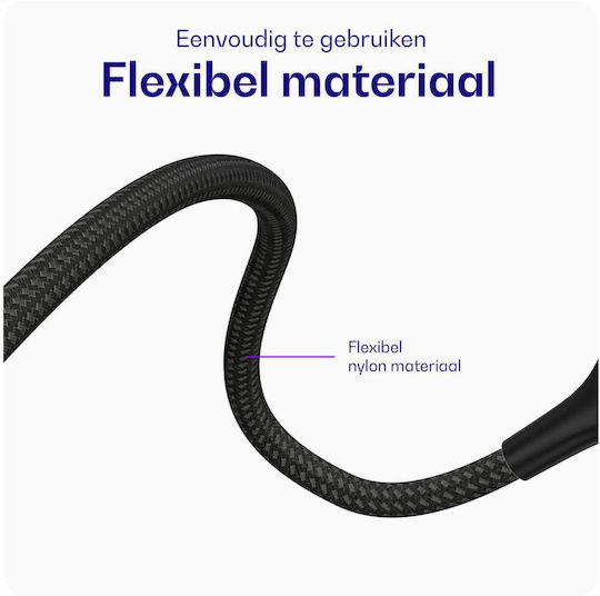 Buddi Flex USB-C la MicroUSB Negru 1m