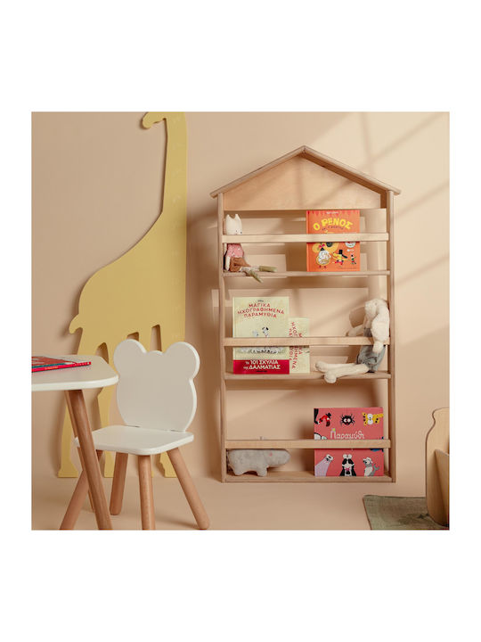 Bibliotecă Perete Lemn Bej 65x115cm