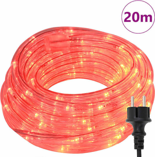Christmas Light Tube Red Battery 480 Light Bulbs Programmable 20m IP44