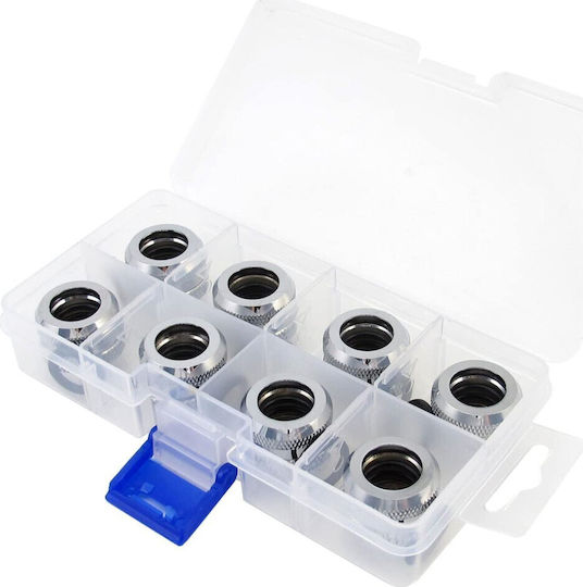 Xspc Conectori G1/4" 14mm Tub Rigid Crom 8 Bucăți