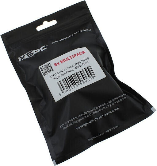 Xspc Xspc Connector G1/4" 14mm Hardtube Black Matte 8 Pieces