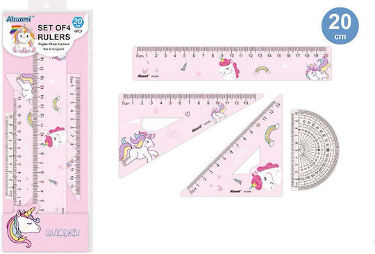 Set Geometric Tool Unicorn 20 Cm 4 Pieces