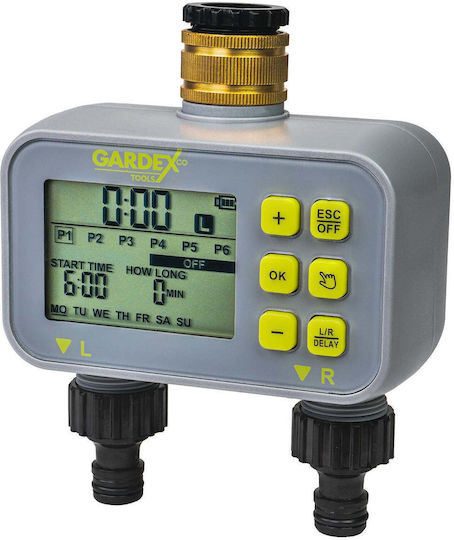 Gardex Dual Electronic Timer Watering 0.01-24h Max Flow 40 L H Temperature 5-50°c