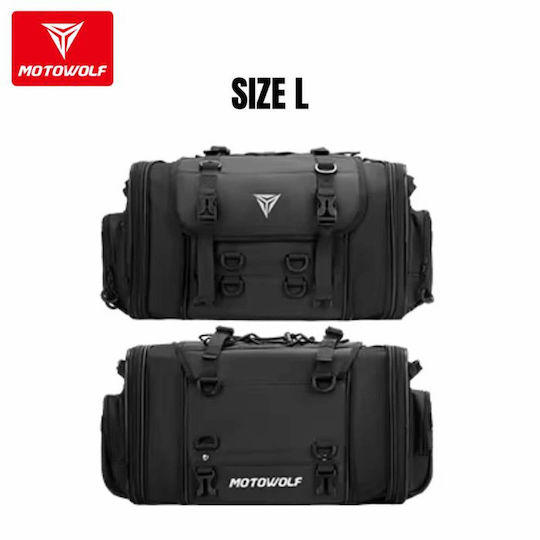 Motowolf Coadă sac Geantă moale pentru motocicletă Impermeabil 45lt în culoarea Negru