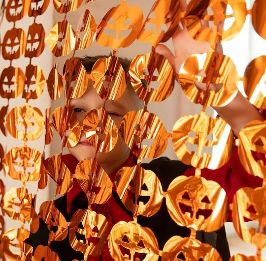 Halloween Διακοσμητική Foil Κουρτίνα Κολοκύθες 100×200εκ