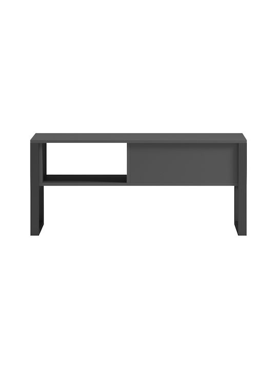 Rectangular Central Coffee Table Bendon made of Solid Wood Anthracite-Black Colour M100xL60xH44.5cm