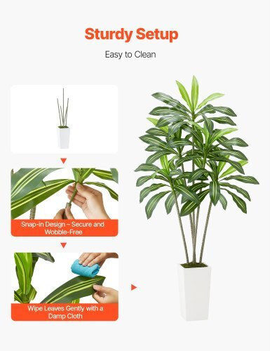 Изкуствено дърво за външно пространство Dracaena 182.9см (Различни дизайни) Vevor
