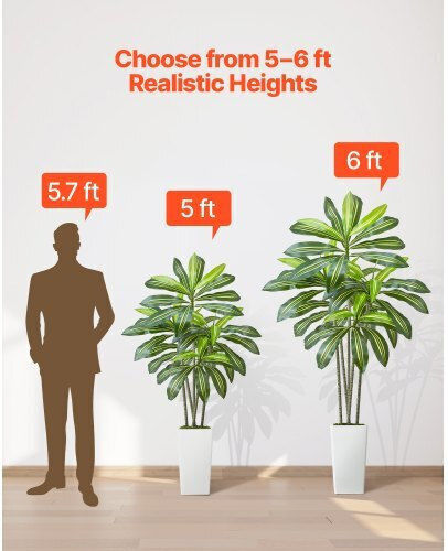 Изкуствено дърво за външно пространство Dracaena 182.9см (Различни дизайни) Vevor