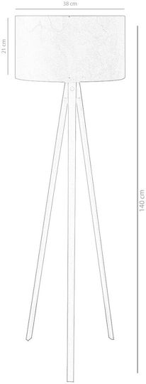 Aithrio Lampa de podea Î140xL38cm. Gri