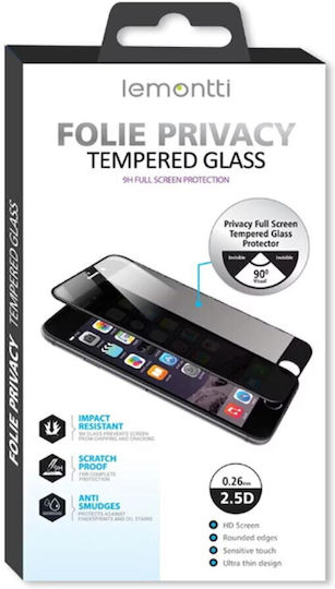 Lemontti Vollflächiger Datenschutz Tempered Glass Displayschutzfolie Samsung Galaxy S25 Plus Schwarzes
