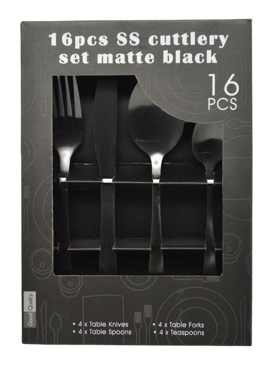 Ankor Besteckset Edelstahl Schwarz 16Stück
