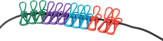Elastic Washing Line Rope 12 Clothespins Ideal for Travel & Outdoor Use