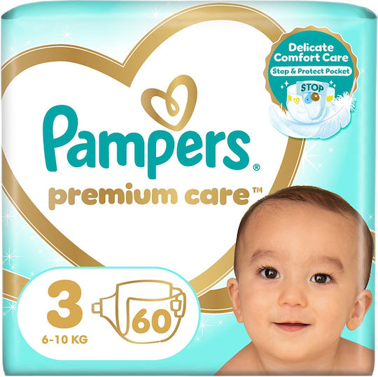 Pampers Tape Diapers Premium Care No. 3 for 6-10kg 60pcs