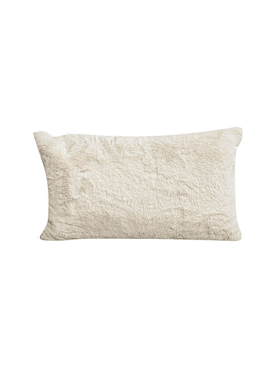 Μαξιλάρι Καναπέ από Γούνα Ivory 30x50εκ.