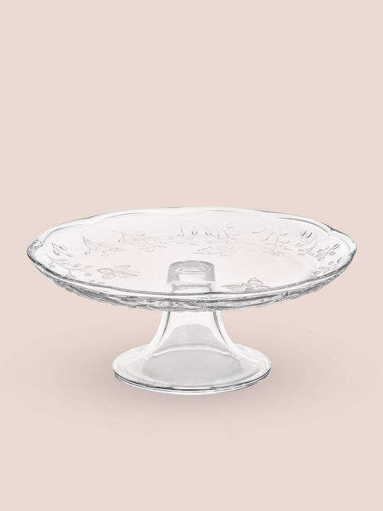 Aithrio Διακοσμητική Πιατέλα Γυάλινη Διάφανη 28x28x13εκ.