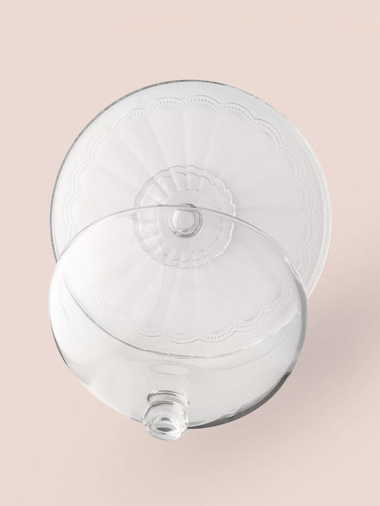 Aithrio Glass Decorative Platter Transparent 32x31x17cm