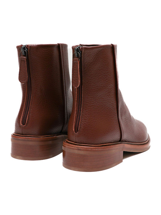 Leder Stiefeletten Damen Braun