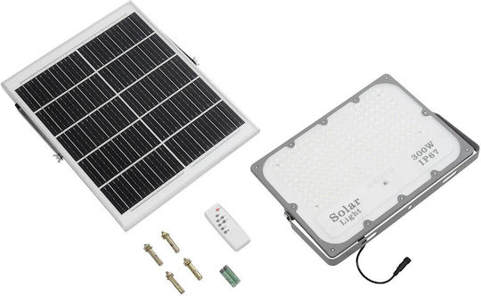 GloboStar Waterproof Solar LED Floodlight 300W Cold White 6000K with Remote Control IP67