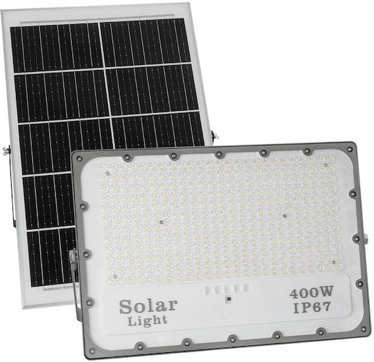 GloboStar Στεγανός Ηλιακός Προβολέας LED 400W Ψυχρό Λευκό 6000K με Τηλεχειριστήριο IP67