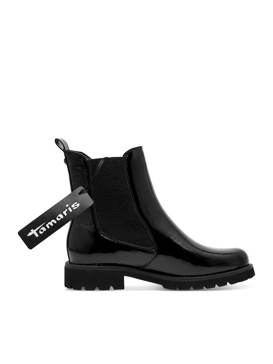 Stiefeletten Damen aus Lackleder Schwarz