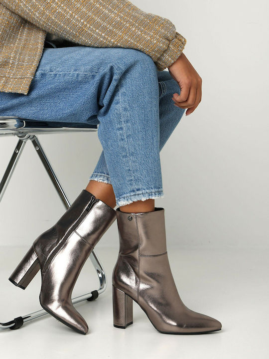 Stiefeletten Damen Silber