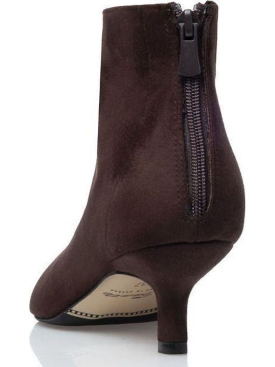 Suede Women's Ankle Boots Brown