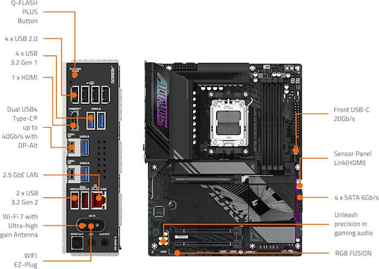 Gigabyte X870E Aorus Elite X3D Wi-Fi Motherboard ATX με AMD AM5 Socket