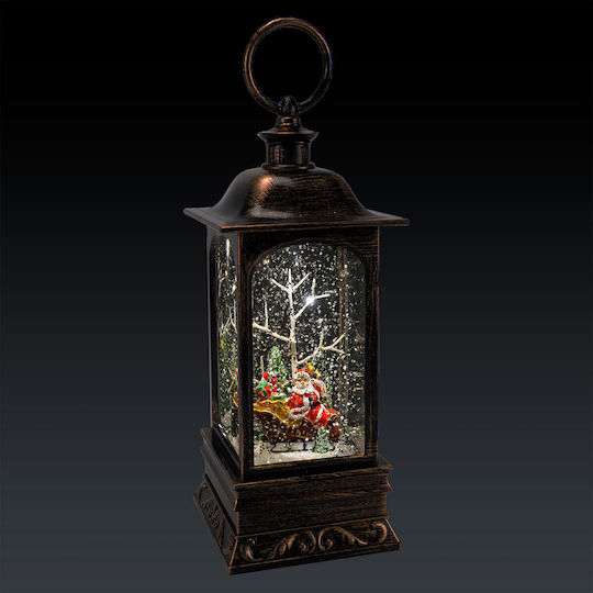 Lampion De Crăciun Cu Baterie Holly 25x9 Cm Moș Crăciun În Sanie