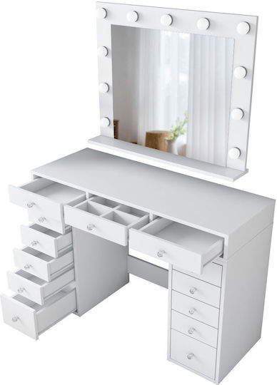 Bodenstehende Schminktisch Schlafzimmer Holz Weiß 120x81.6x44.5cm