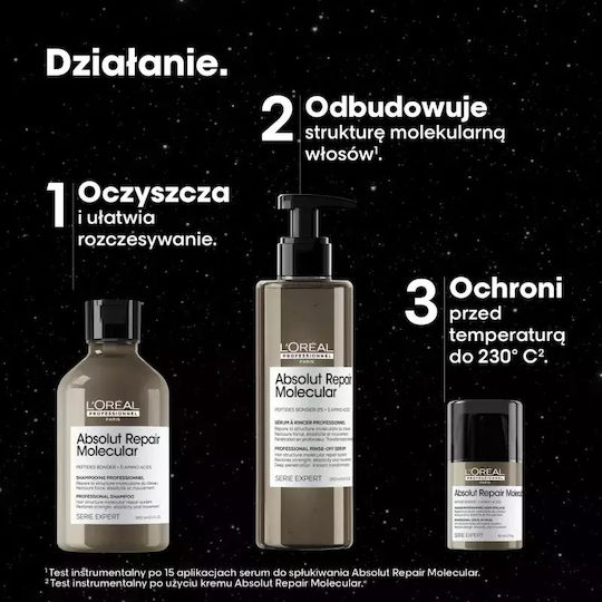 L'Oréal Professionnel Absolut Repair Hair Treatment Set for Damaged Hair with Shampoo, Mask and Serum 3pcs