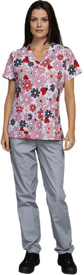 bwell Women's Multicolour Medical Blouse
