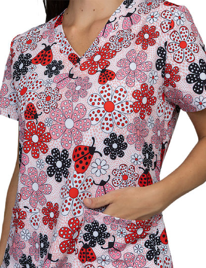 bwell Women's Multicolour Medical Blouse