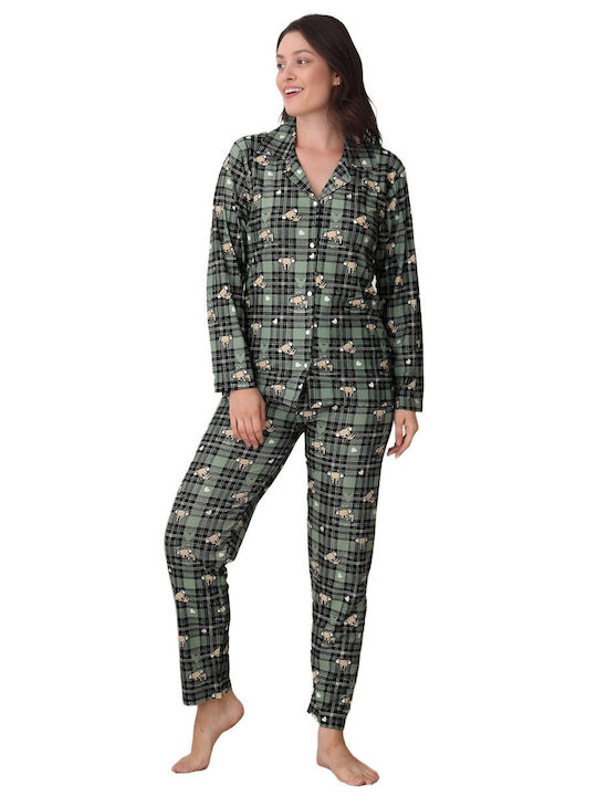 Boyraz Set Pijamale pentru Femei Plaid