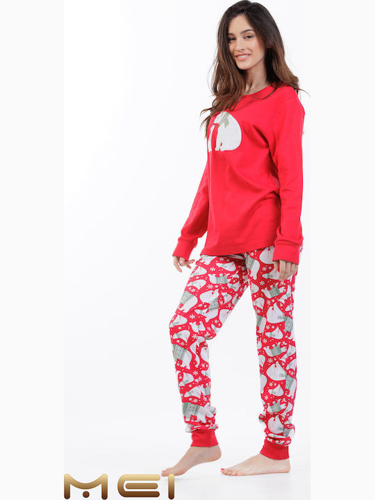 MEI Set Pijamale pentru Femei Red