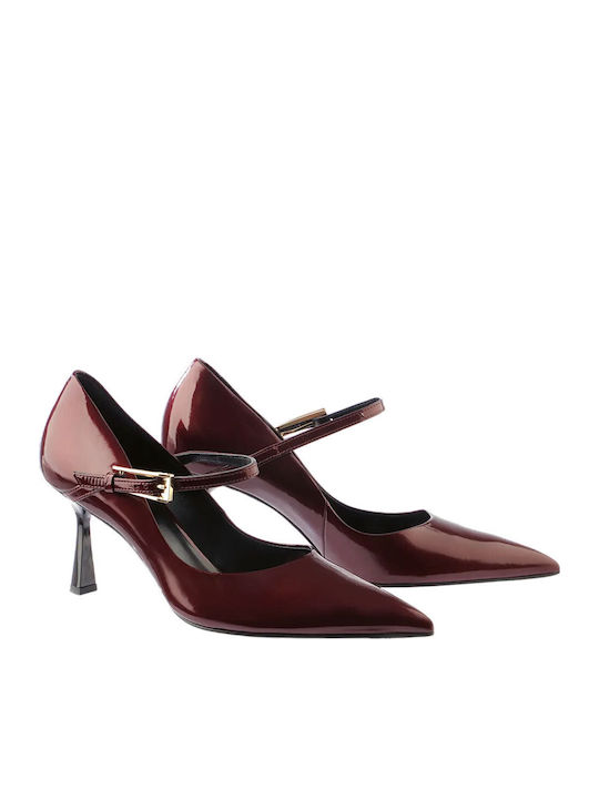 Pantofi cu toc cu Toc Stiletto & Curea Roșii
