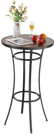 Outdoor Bar Free Standing Metal Table Black 60x60x101cm
