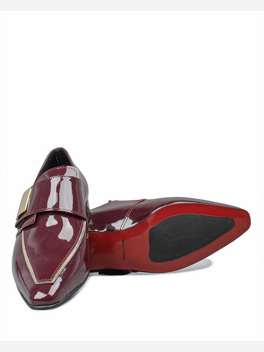 Δερμάτινα Γυναικεία Loafers σε Μπορντό Χρώμα