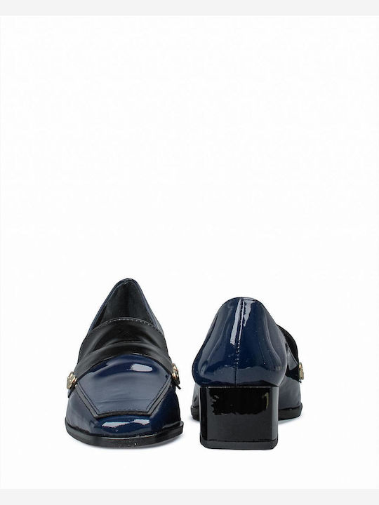 Δερμάτινα Γυναικεία Loafers σε Μπλε Χρώμα