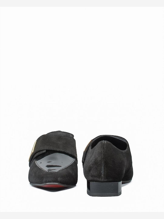 Δερμάτινα Γυναικεία Loafers σε Μαύρο Χρώμα