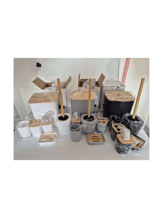 Verk Group Wooden Bathroom Accessory Set White 6pcs