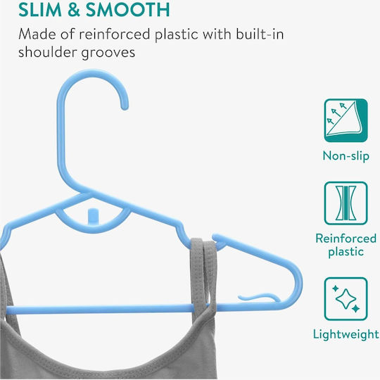 Navaris Wardrobe Hanger for Pants Plastic Blue 20pcs