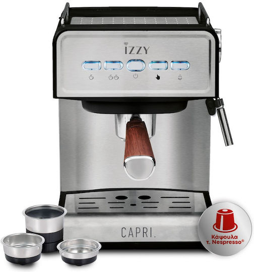 Izzy IZ-6013 Espressomaschine 1000W Druck 20bar Silber