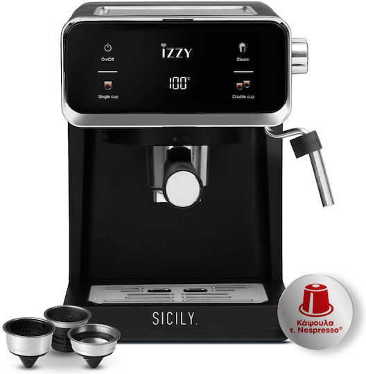 Izzy IZ-6017 Automatic Espresso Machine 1000W Pressure 20bar Black